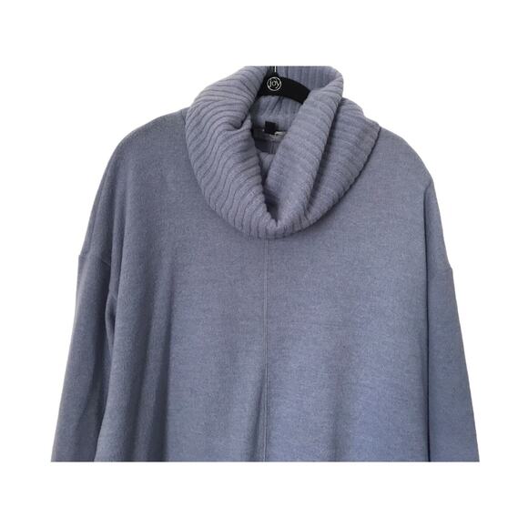 Lulus Sweater Dress Size M Blue Autumn Daze Cowl Neck Long Sleeve Soft Tunic - Picture 2 of 11